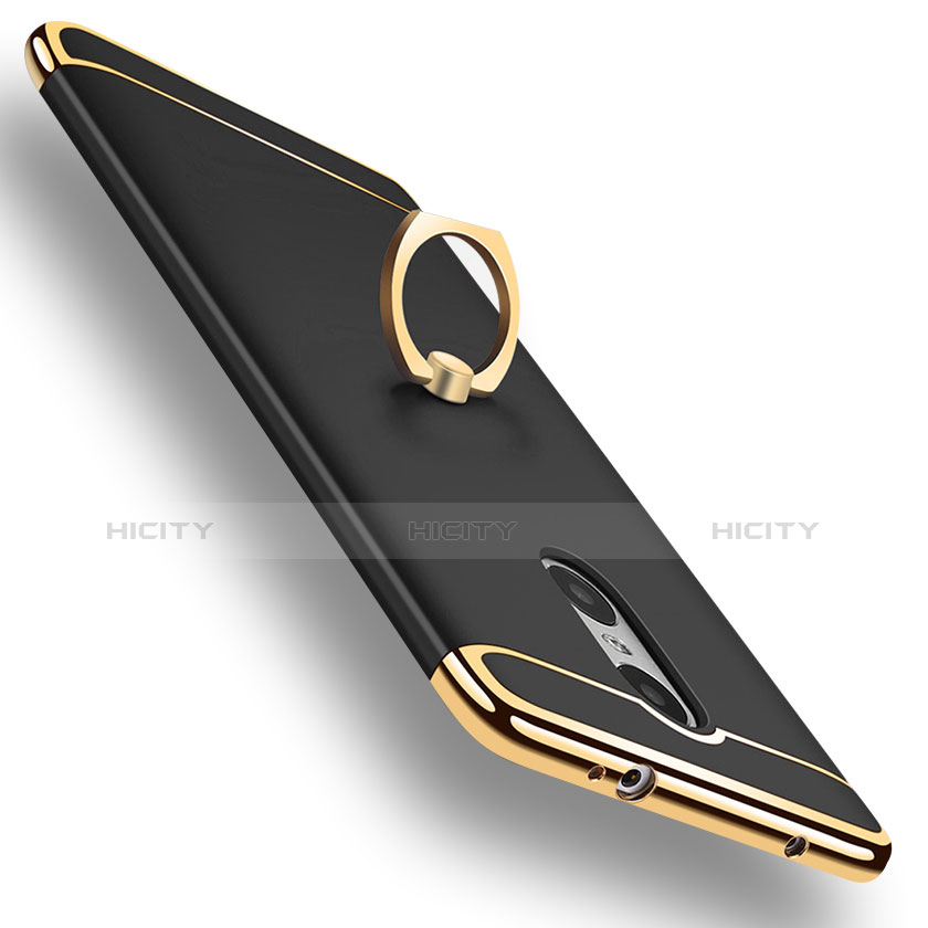 Custodia Lusso Metallo Laterale e Plastica Cover con Anello Supporto A01 per Xiaomi Redmi Pro Nero