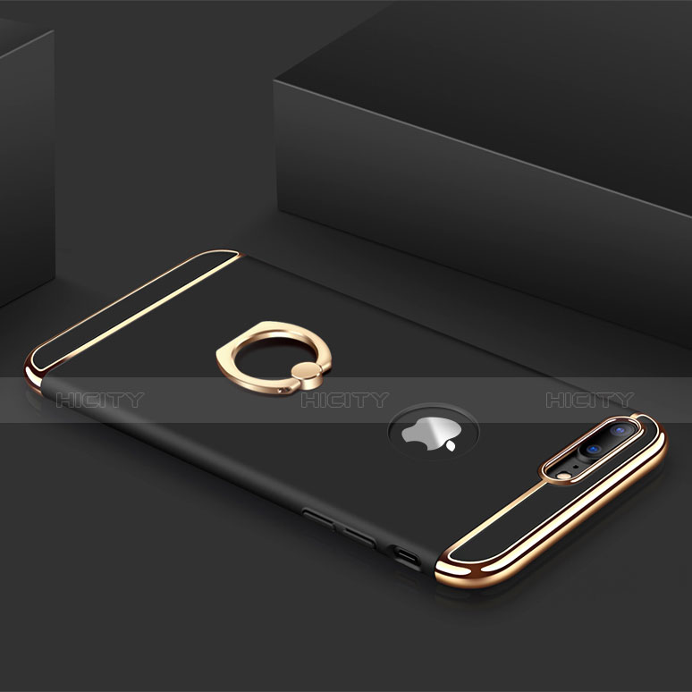 Custodia Lusso Metallo Laterale e Plastica Cover con Anello Supporto A05 per Apple iPhone 7 Plus