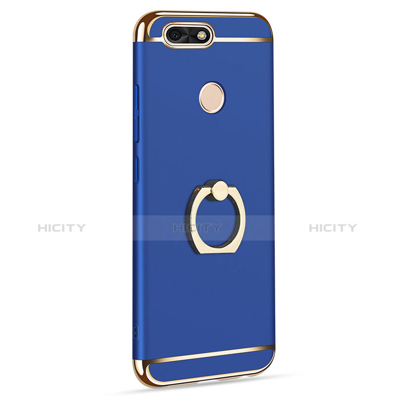 Custodia Lusso Metallo Laterale e Plastica Cover con Anello Supporto A06 per Huawei Enjoy 7