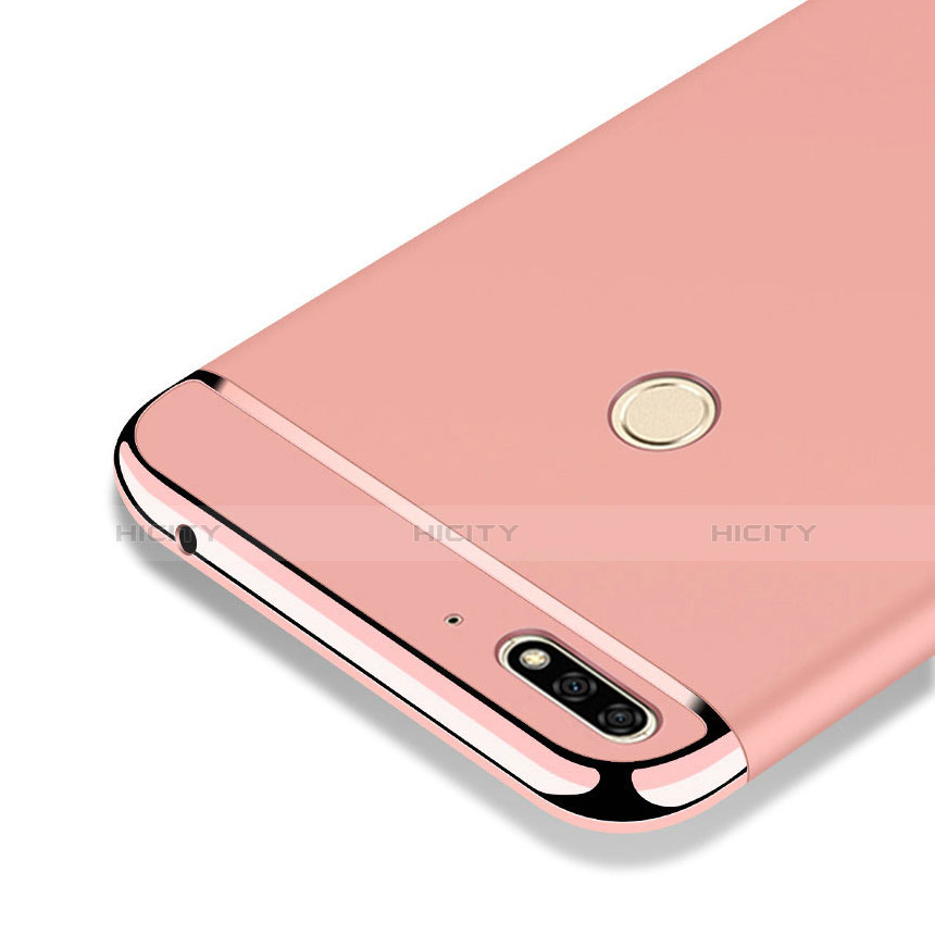 Custodia Lusso Metallo Laterale e Plastica Cover con Anello Supporto e Cordoncino per Huawei Enjoy 8