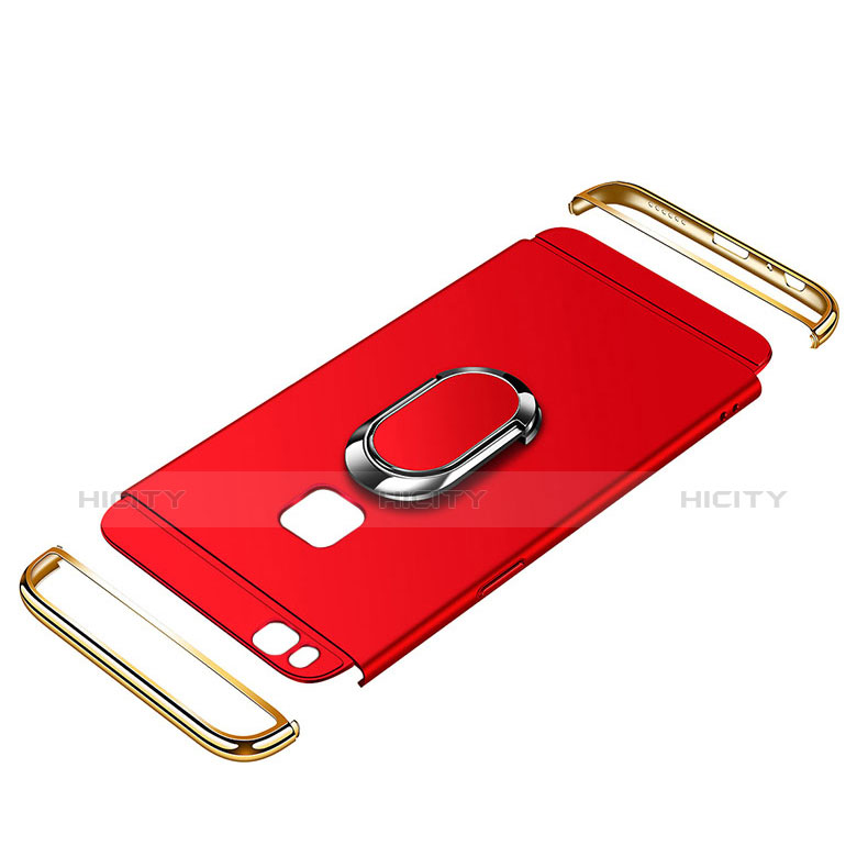 Custodia Lusso Metallo Laterale e Plastica Cover con Anello Supporto e Cordoncino per Huawei G9 Lite