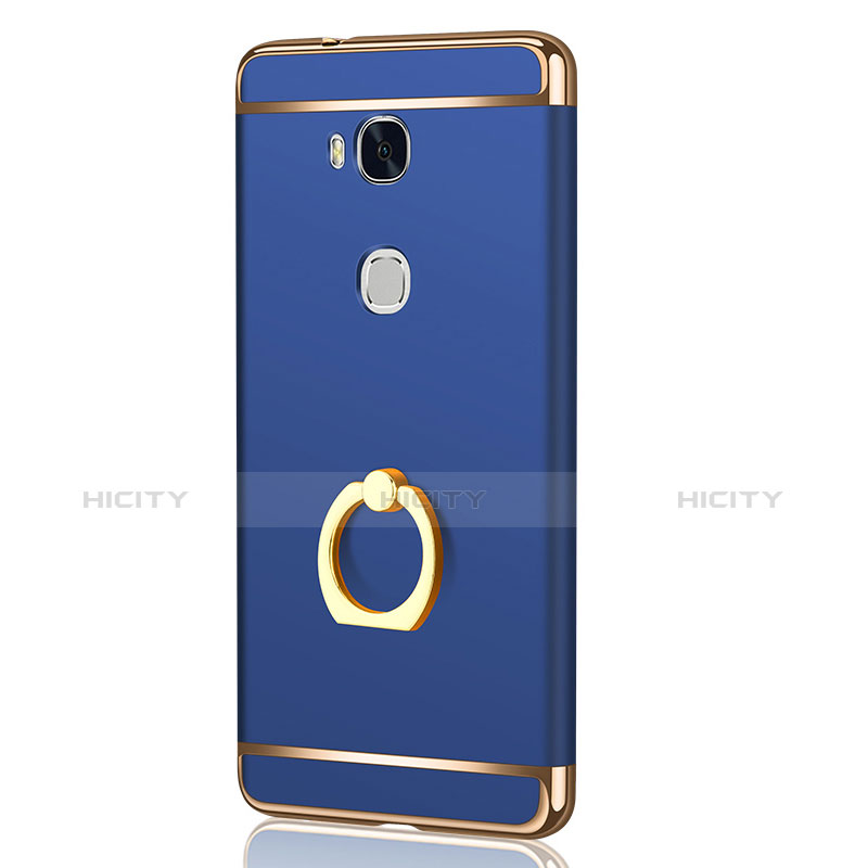 Custodia Lusso Metallo Laterale e Plastica Cover con Anello Supporto e Cordoncino per Huawei Honor 5X