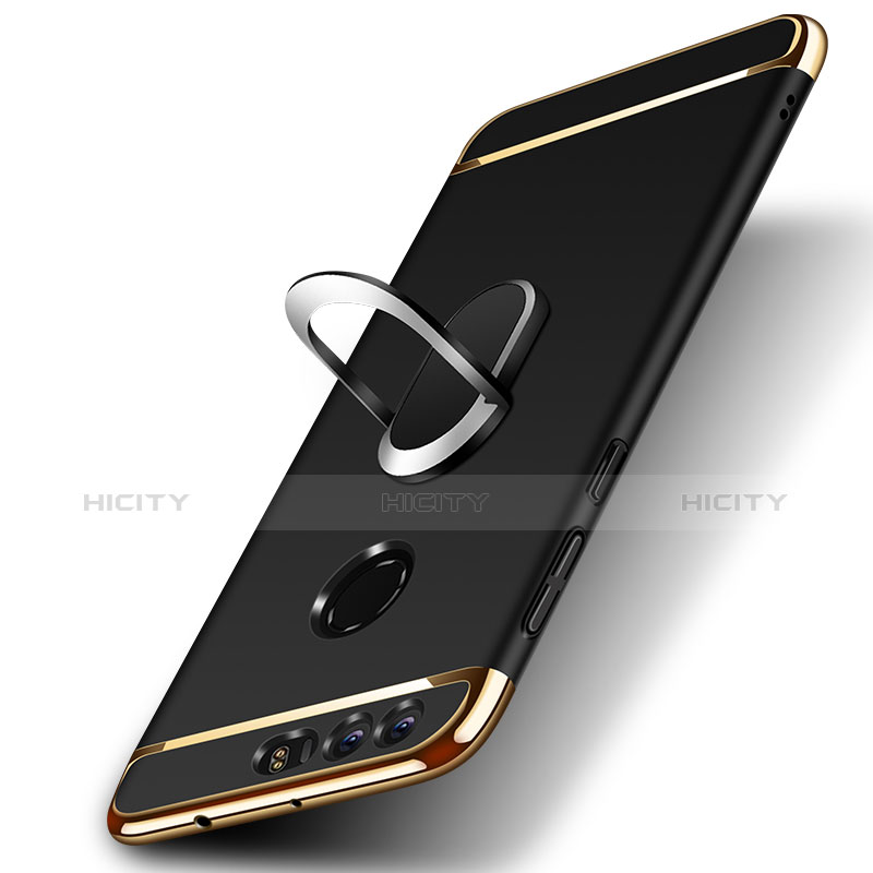 Custodia Lusso Metallo Laterale e Plastica Cover con Anello Supporto e Cordoncino per Huawei Honor 8