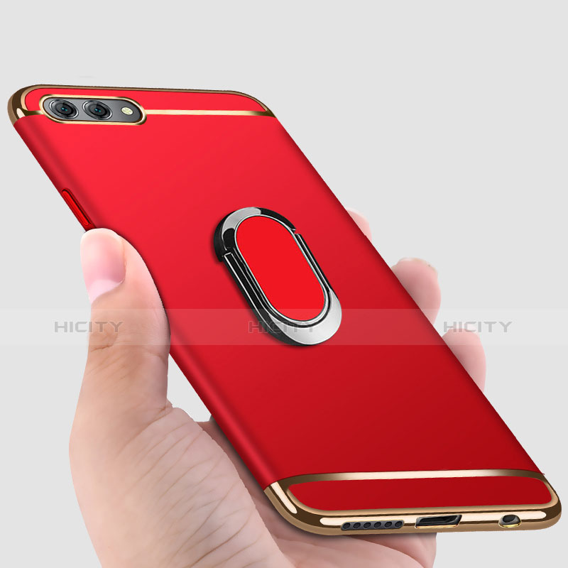 Custodia Lusso Metallo Laterale e Plastica Cover con Anello Supporto e Cordoncino per Huawei Nova 2S