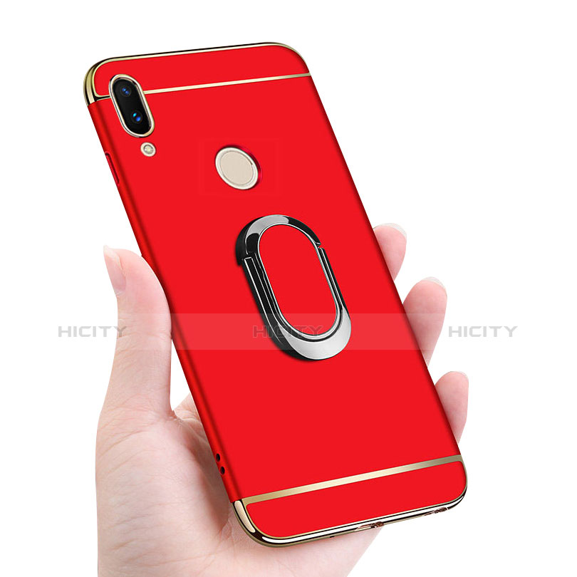 Custodia Lusso Metallo Laterale e Plastica Cover con Anello Supporto e Cordoncino per Huawei P20 Lite