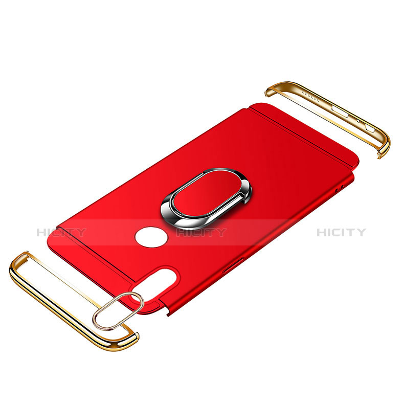 Custodia Lusso Metallo Laterale e Plastica Cover con Anello Supporto e Cordoncino per Huawei P20 Lite