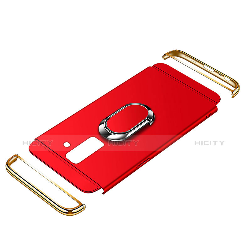 Custodia Lusso Metallo Laterale e Plastica Cover con Anello Supporto e Cordoncino per Samsung Galaxy A6 Plus (2018)