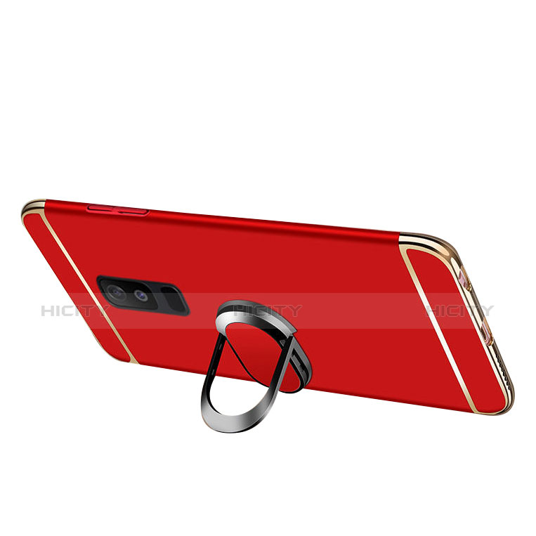 Custodia Lusso Metallo Laterale e Plastica Cover con Anello Supporto e Cordoncino per Samsung Galaxy A6 Plus