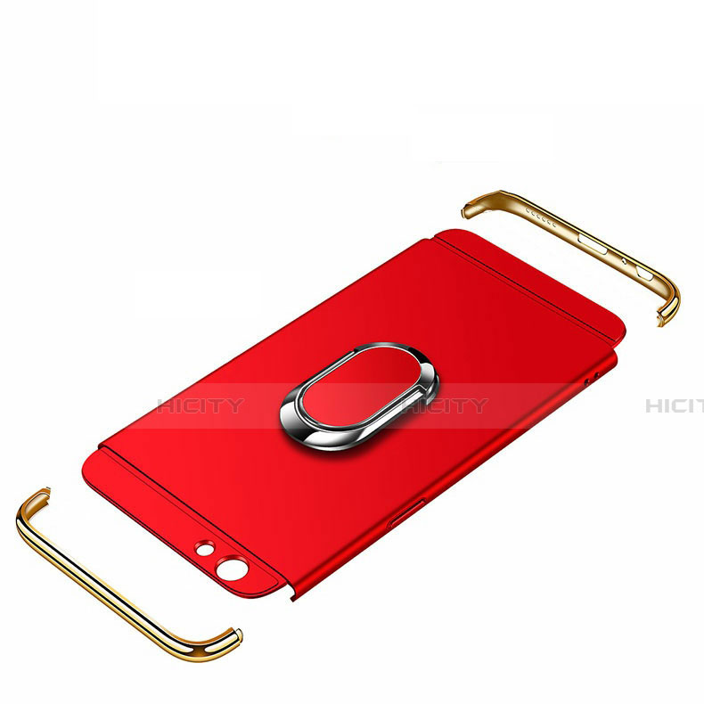 Custodia Lusso Metallo Laterale e Plastica Cover con Anello Supporto T01 per Apple iPhone 11 Pro