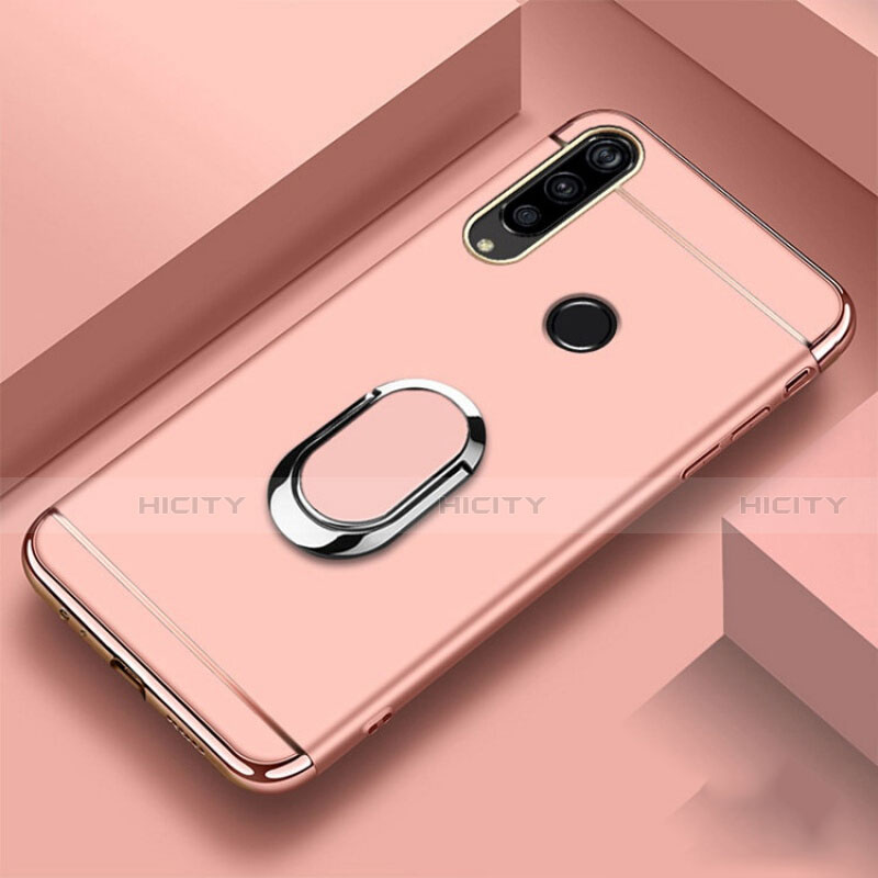 Custodia Lusso Metallo Laterale e Plastica Cover con Anello Supporto T01 per Huawei Honor 20 Lite