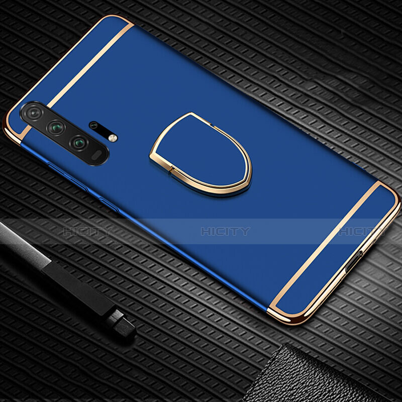 Custodia Lusso Metallo Laterale e Plastica Cover con Anello Supporto T01 per Huawei Honor 20 Pro