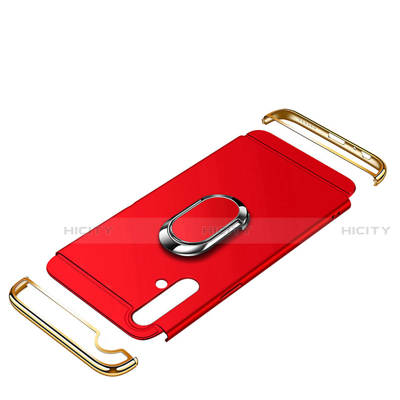 Custodia Lusso Metallo Laterale e Plastica Cover con Anello Supporto T01 per Huawei Nova 5 Pro