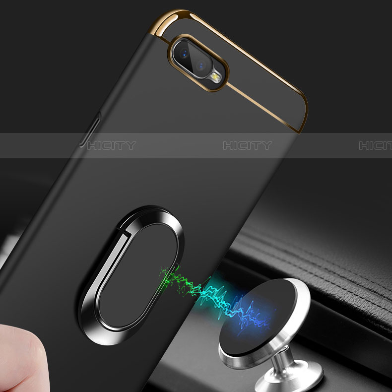 Custodia Lusso Metallo Laterale e Plastica Cover con Anello Supporto T01 per Oppo RX17 Neo