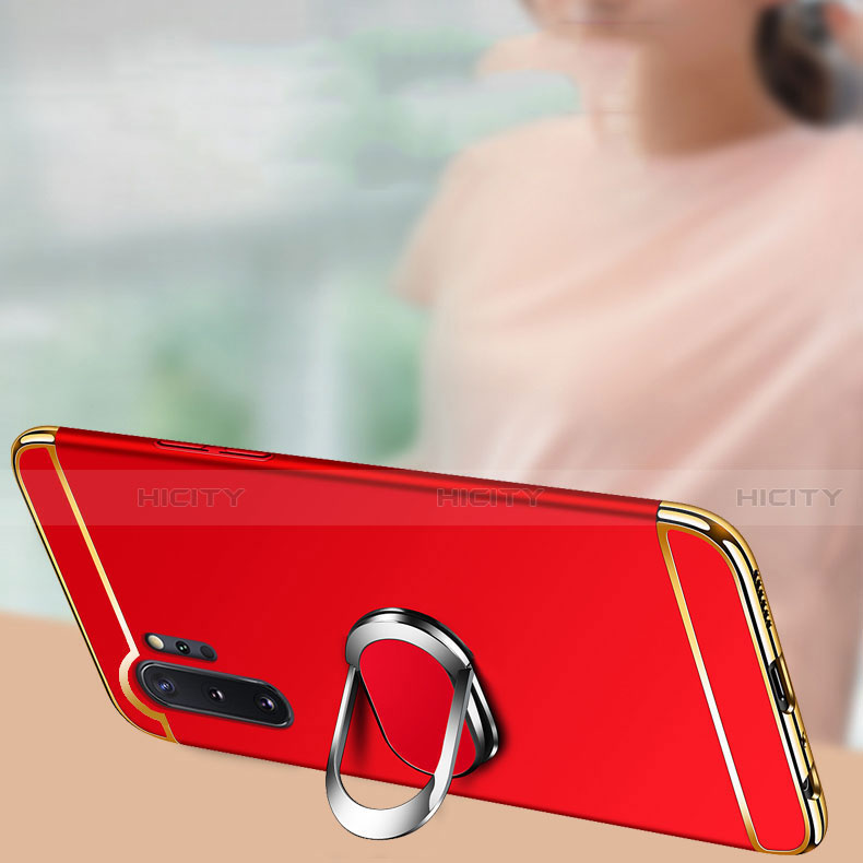 Custodia Lusso Metallo Laterale e Plastica Cover con Anello Supporto T01 per Samsung Galaxy Note 10 Plus