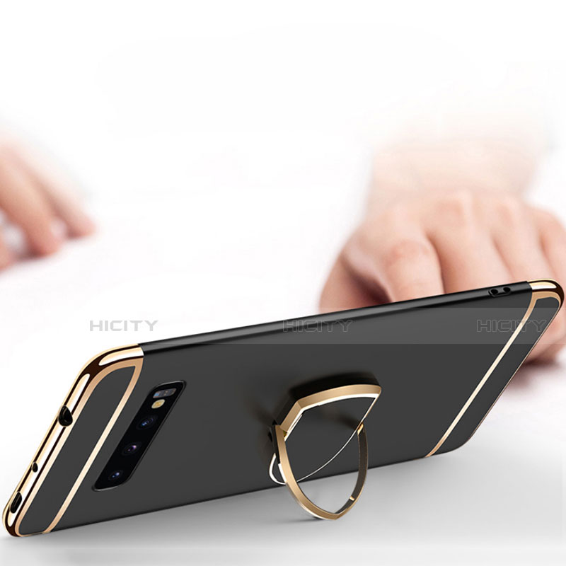 Custodia Lusso Metallo Laterale e Plastica Cover con Anello Supporto T01 per Samsung Galaxy S10 5G