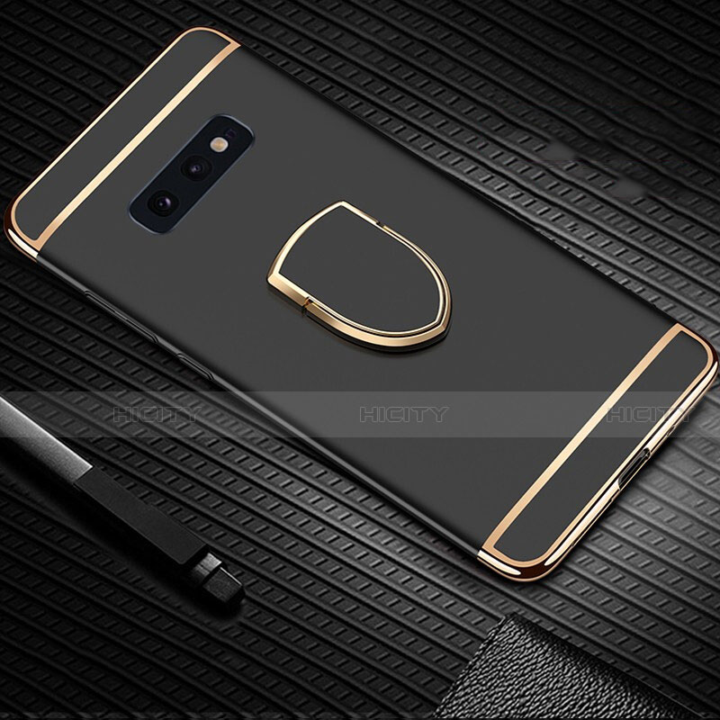 Custodia Lusso Metallo Laterale e Plastica Cover con Anello Supporto T01 per Samsung Galaxy S10e