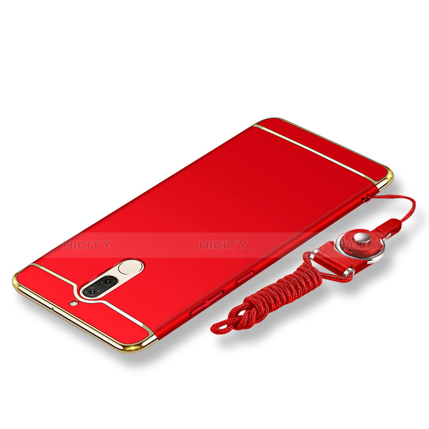 Custodia Lusso Metallo Laterale e Plastica Cover con Cordoncino per Huawei G10 Rosso