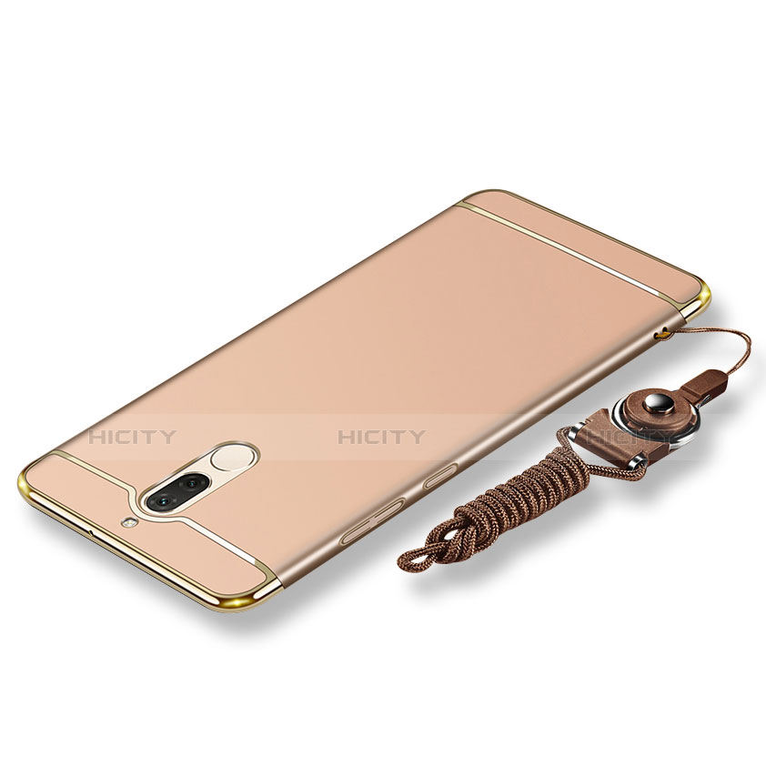 Custodia Lusso Metallo Laterale e Plastica Cover con Cordoncino per Huawei Nova 2i Oro