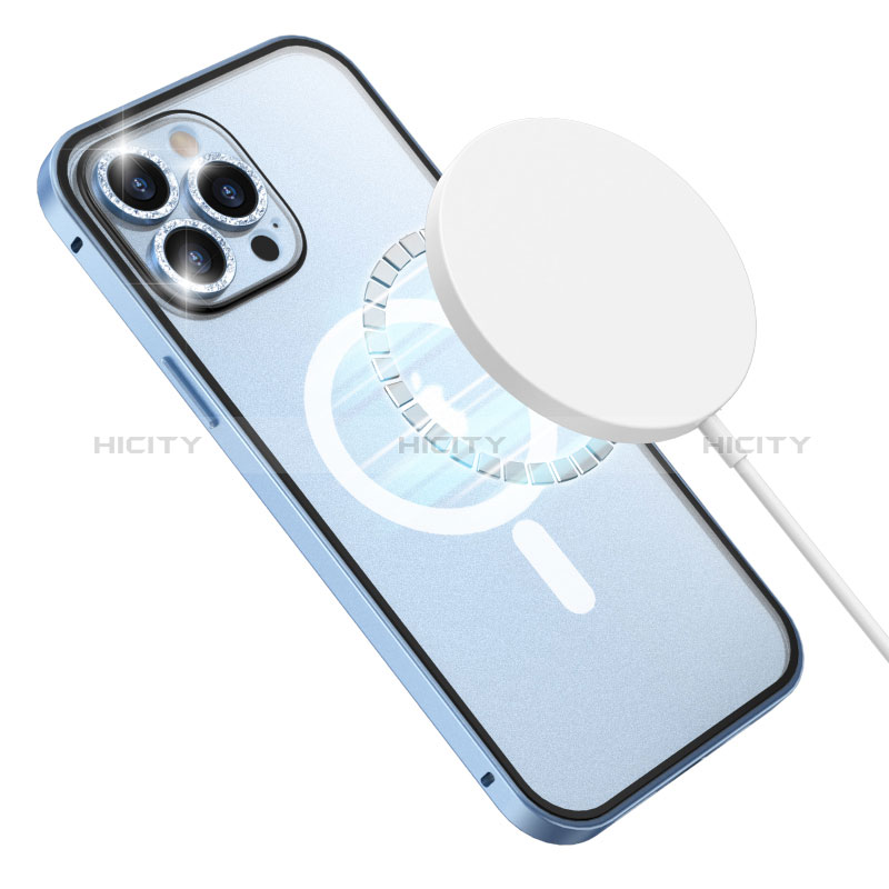Custodia Lusso Metallo Laterale e Plastica Cover con Mag-Safe Magnetic Bling-Bling LF1 per Apple iPhone 15 Plus
