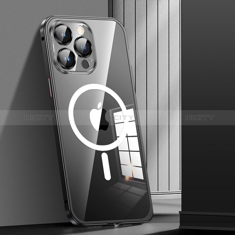 Custodia Lusso Metallo Laterale e Plastica Cover con Mag-Safe Magnetic JL1 per Apple iPhone 13 Pro