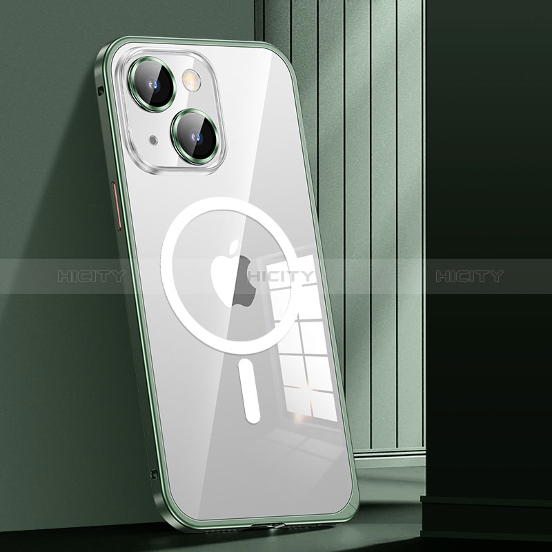 Custodia Lusso Metallo Laterale e Plastica Cover con Mag-Safe Magnetic JL1 per Apple iPhone 15