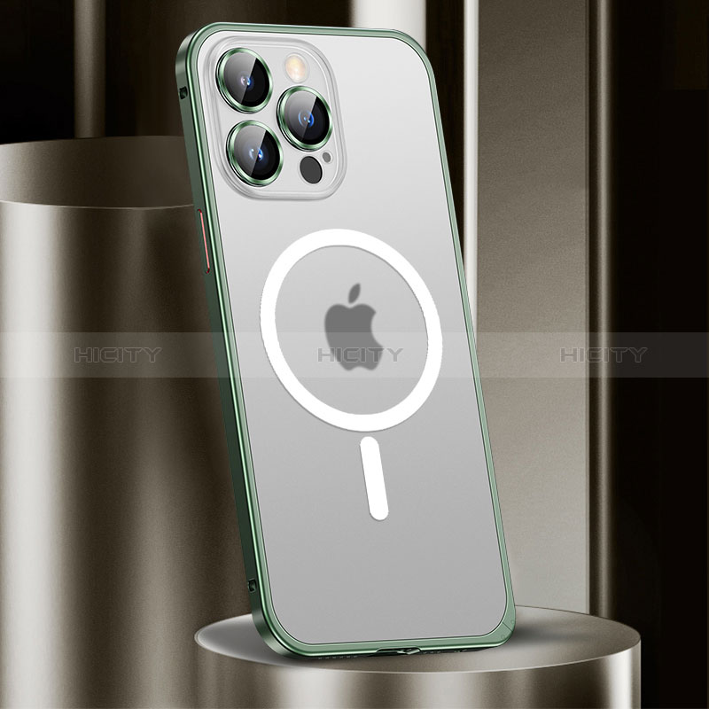 Custodia Lusso Metallo Laterale e Plastica Cover con Mag-Safe Magnetic JL2 per Apple iPhone 13 Pro
