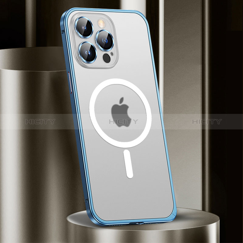 Custodia Lusso Metallo Laterale e Plastica Cover con Mag-Safe Magnetic JL2 per Apple iPhone 13 Pro