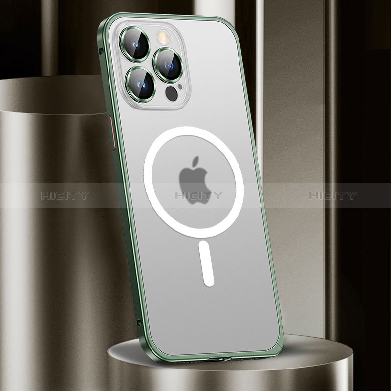 Custodia Lusso Metallo Laterale e Plastica Cover con Mag-Safe Magnetic JL2 per Apple iPhone 15 Pro