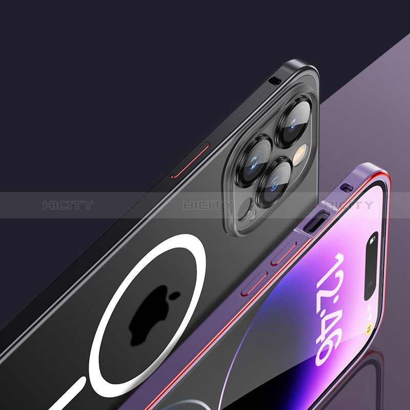 Custodia Lusso Metallo Laterale e Plastica Cover con Mag-Safe Magnetic JL2 per Apple iPhone 15 Pro