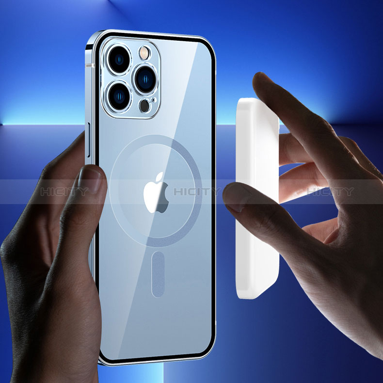 Custodia Lusso Metallo Laterale e Plastica Cover con Mag-Safe Magnetic JL3 per Apple iPhone 14 Plus