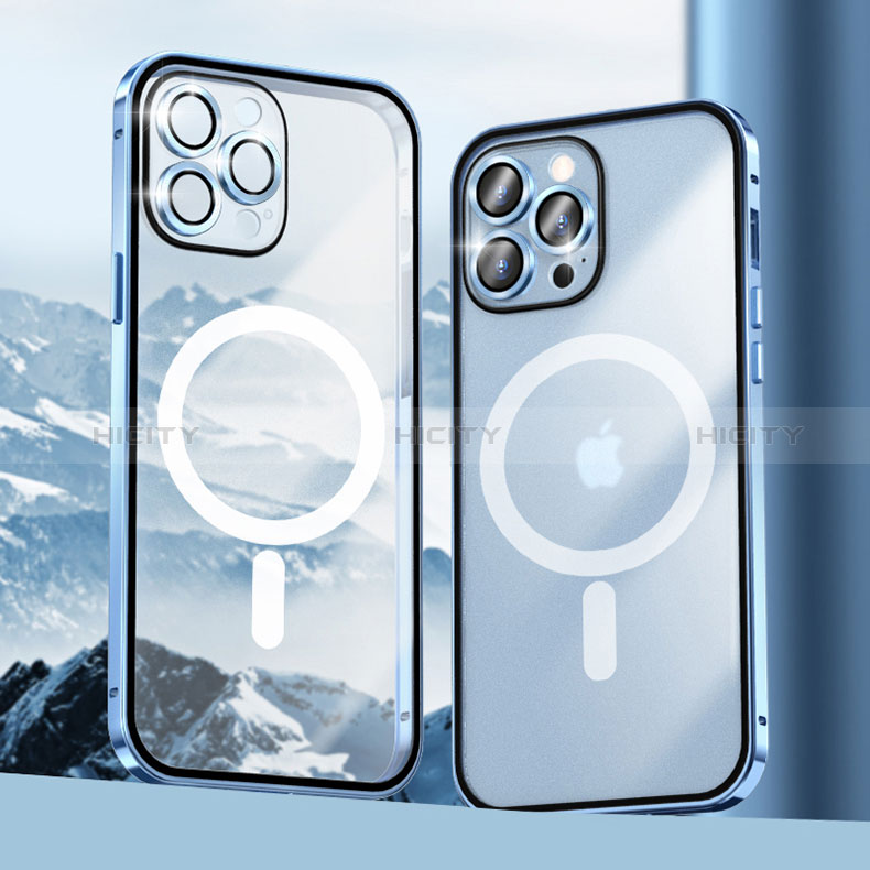 Custodia Lusso Metallo Laterale e Plastica Cover con Mag-Safe Magnetic LF1 per Apple iPhone 13 Pro