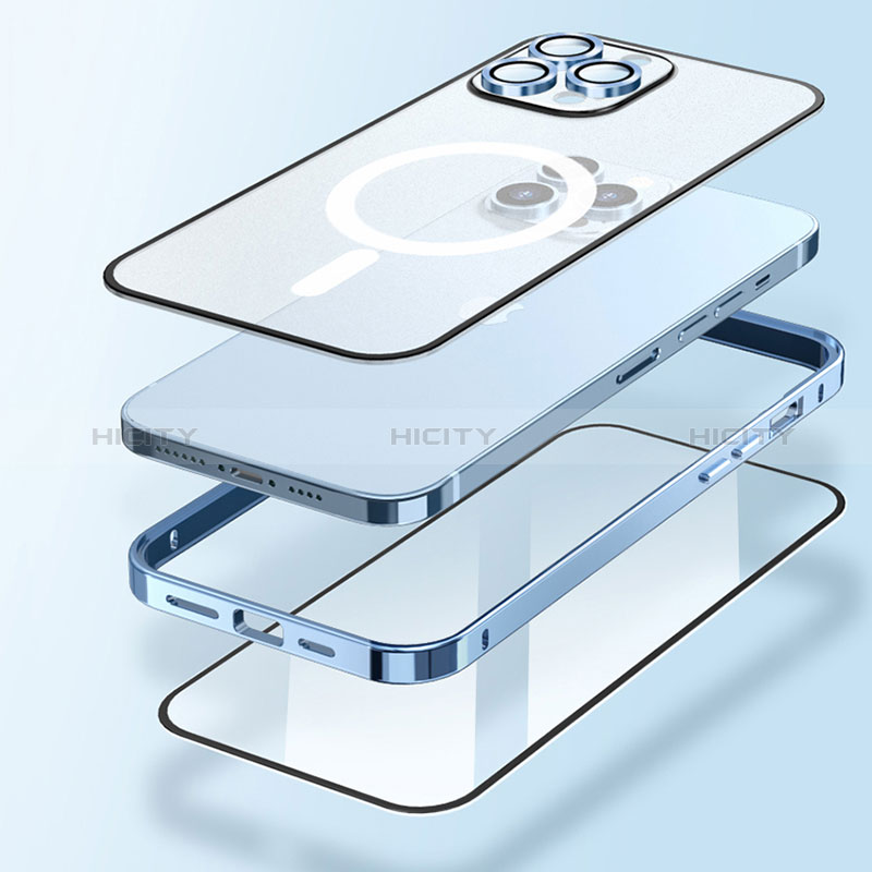 Custodia Lusso Metallo Laterale e Plastica Cover con Mag-Safe Magnetic LF1 per Apple iPhone 14