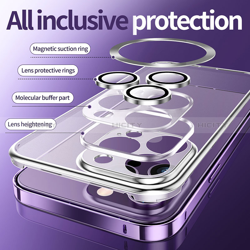 Custodia Lusso Metallo Laterale e Plastica Cover con Mag-Safe Magnetic LF3 per Apple iPhone 14 Pro
