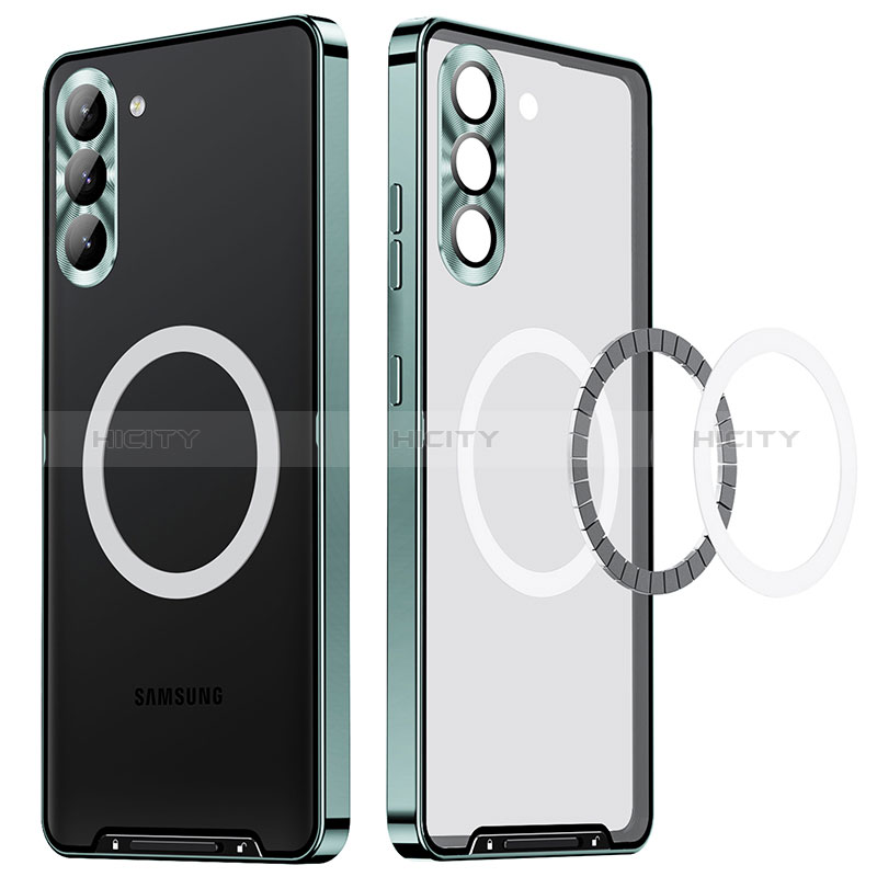 Custodia Lusso Metallo Laterale e Plastica Cover con Mag-Safe Magnetic LK1 per Samsung Galaxy S22 Plus 5G Oro