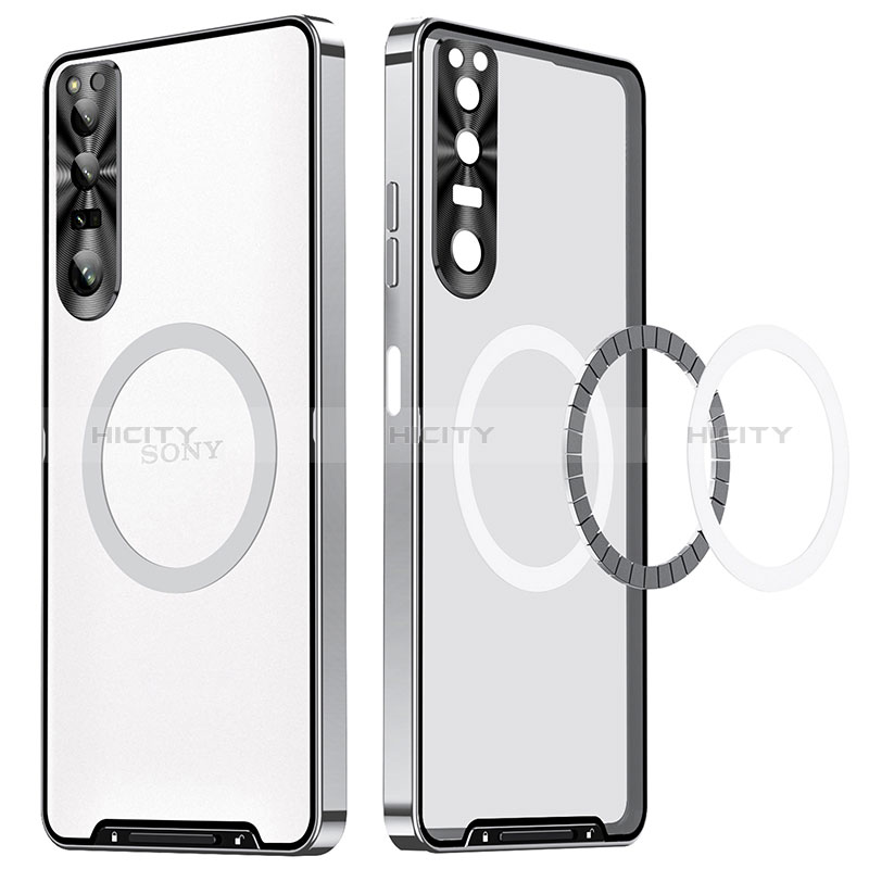 Custodia Lusso Metallo Laterale e Plastica Cover con Mag-Safe Magnetic LK1 per Sony Xperia 1 IV