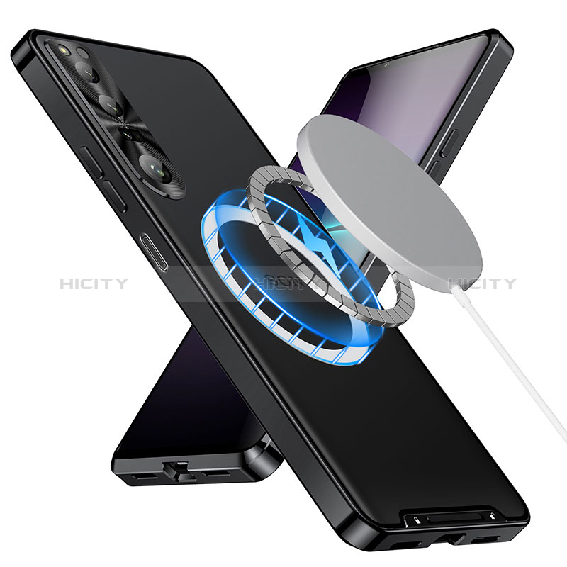 Custodia Lusso Metallo Laterale e Plastica Cover con Mag-Safe Magnetic LK1 per Sony Xperia 1 IV