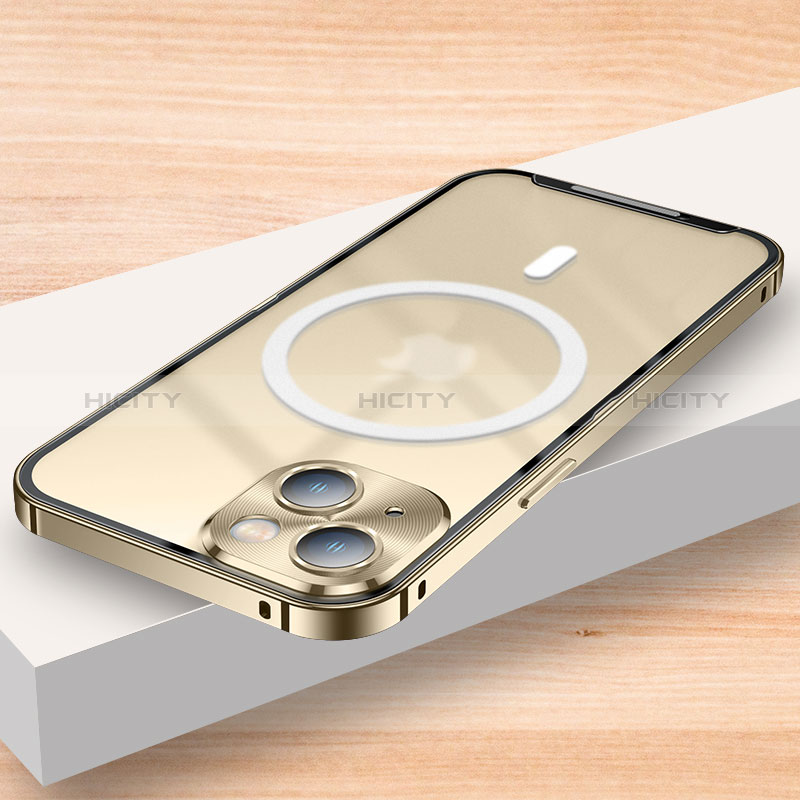 Custodia Lusso Metallo Laterale e Plastica Cover con Mag-Safe Magnetic LK2 per Apple iPhone 13