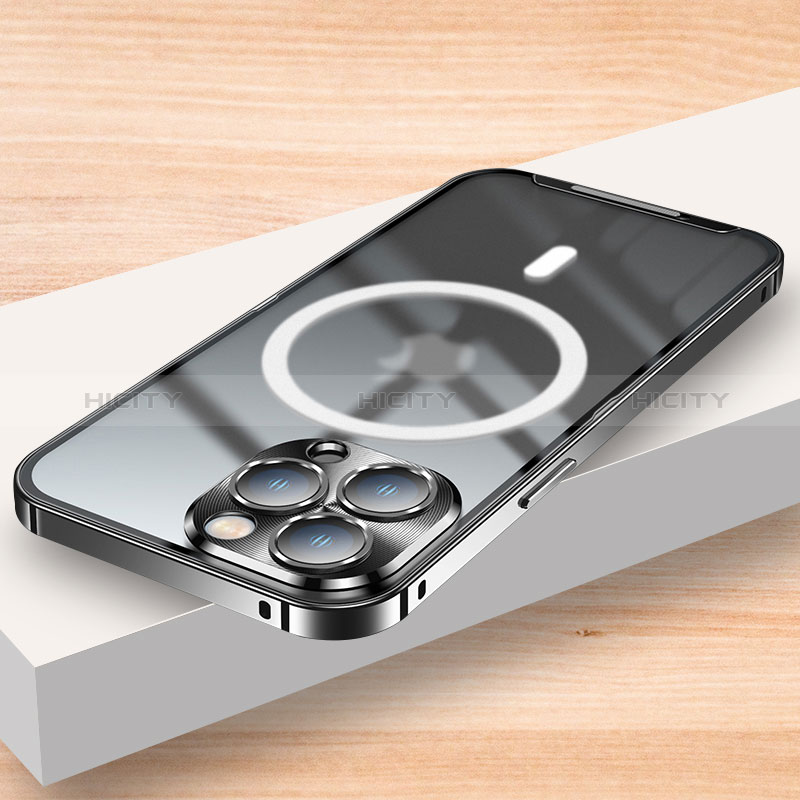 Custodia Lusso Metallo Laterale e Plastica Cover con Mag-Safe Magnetic LK2 per Apple iPhone 13 Pro Max
