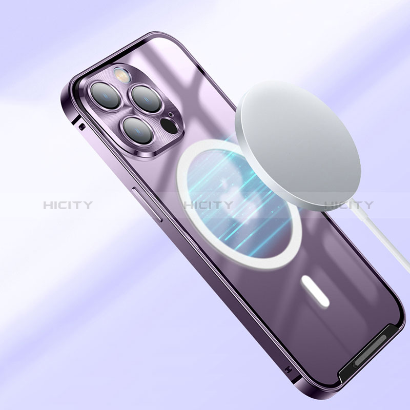 Custodia Lusso Metallo Laterale e Plastica Cover con Mag-Safe Magnetic LK2 per Apple iPhone 15 Pro Max