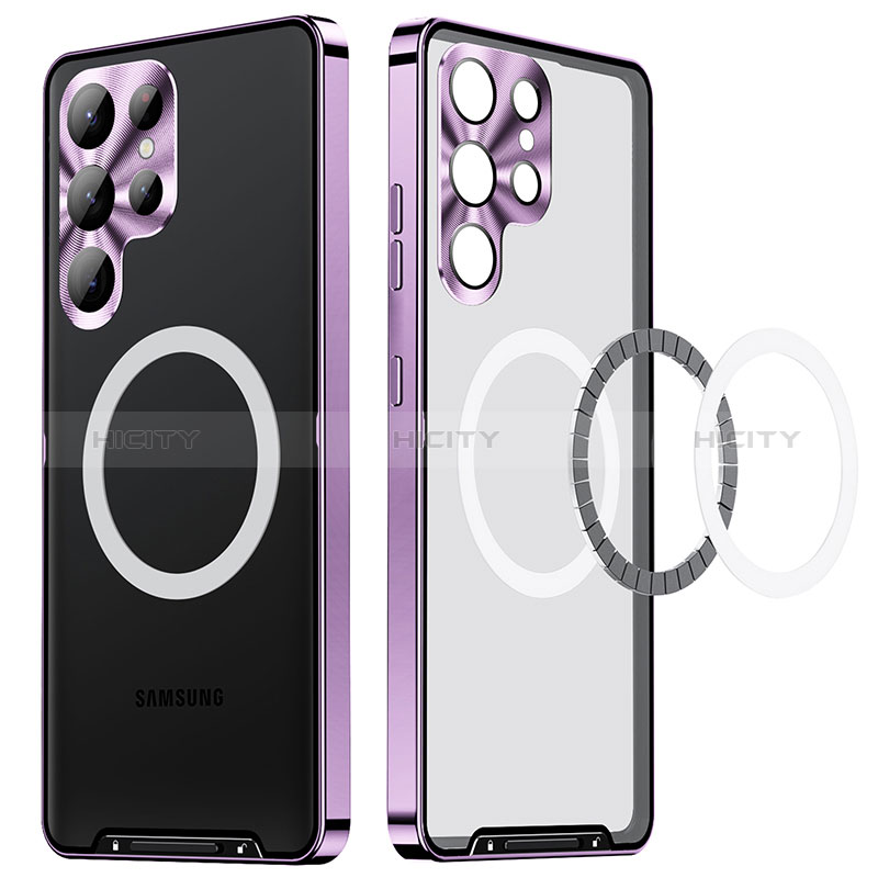 Custodia Lusso Metallo Laterale e Plastica Cover con Mag-Safe Magnetic LK2 per Samsung Galaxy S22 Ultra 5G
