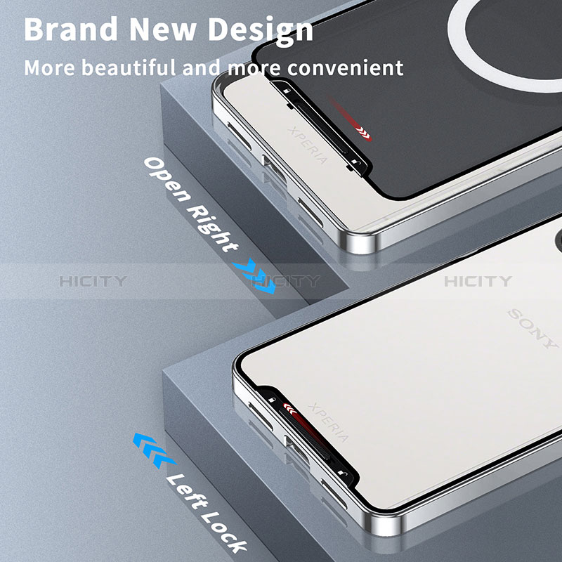 Custodia Lusso Metallo Laterale e Plastica Cover con Mag-Safe Magnetic LK2 per Sony Xperia 10 V
