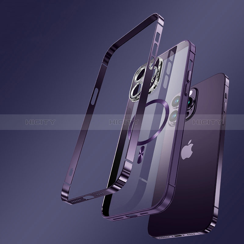 Custodia Lusso Metallo Laterale e Plastica Cover con Mag-Safe Magnetic LK3 per Apple iPhone 13