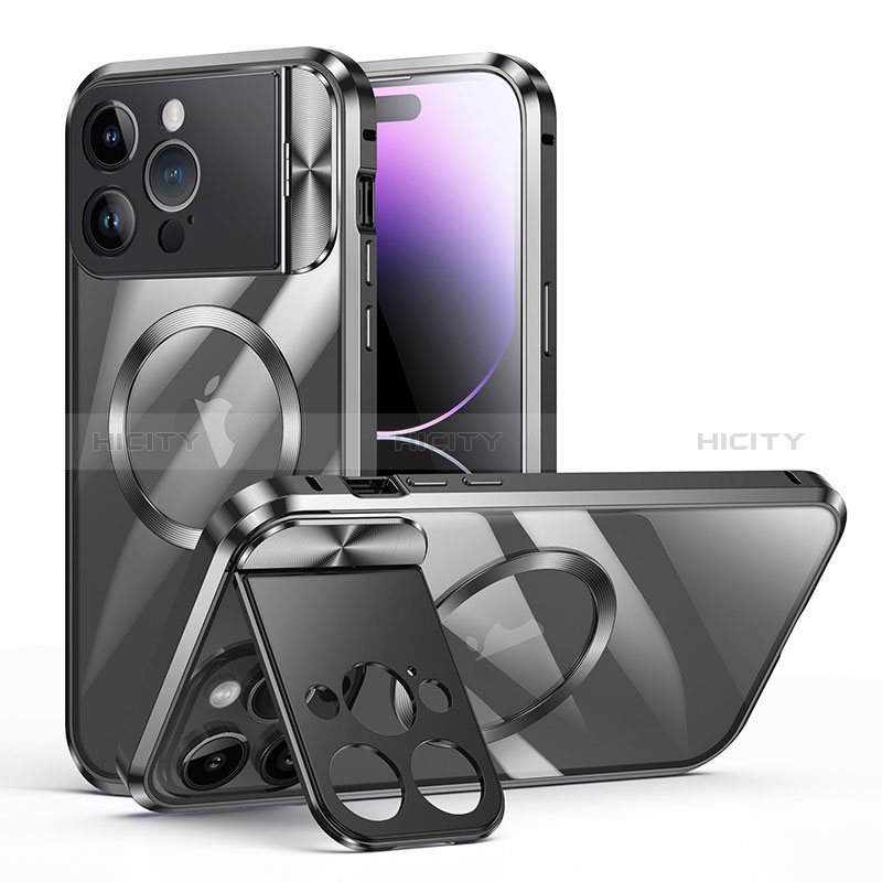 Custodia Lusso Metallo Laterale e Plastica Cover con Mag-Safe Magnetic LK4 per Apple iPhone 13 Pro Max