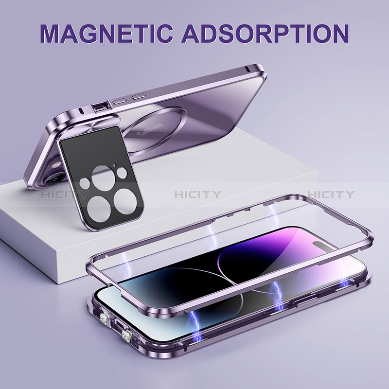 Custodia Lusso Metallo Laterale e Plastica Cover con Mag-Safe Magnetic LK4 per Apple iPhone 15