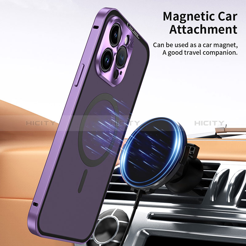 Custodia Lusso Metallo Laterale e Plastica Cover con Mag-Safe Magnetic LK5 per Apple iPhone 14 Pro