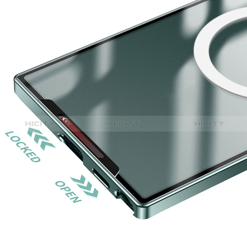 Custodia Lusso Metallo Laterale e Plastica Cover con Mag-Safe Magnetic P01 per Samsung Galaxy S21 Ultra 5G