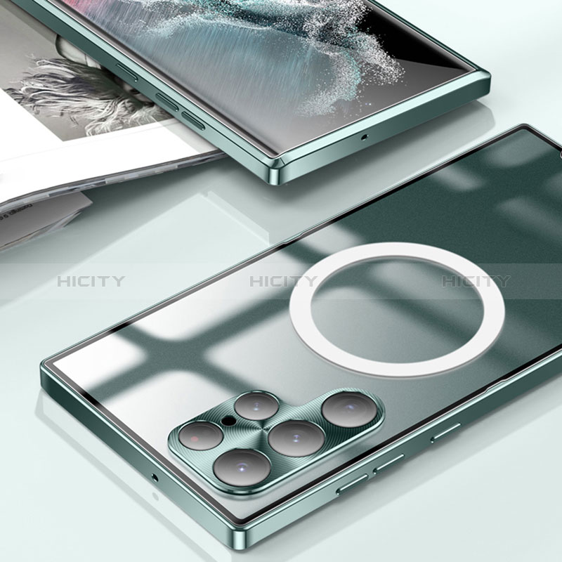 Custodia Lusso Metallo Laterale e Plastica Cover con Mag-Safe Magnetic per Samsung Galaxy S23 Ultra 5G