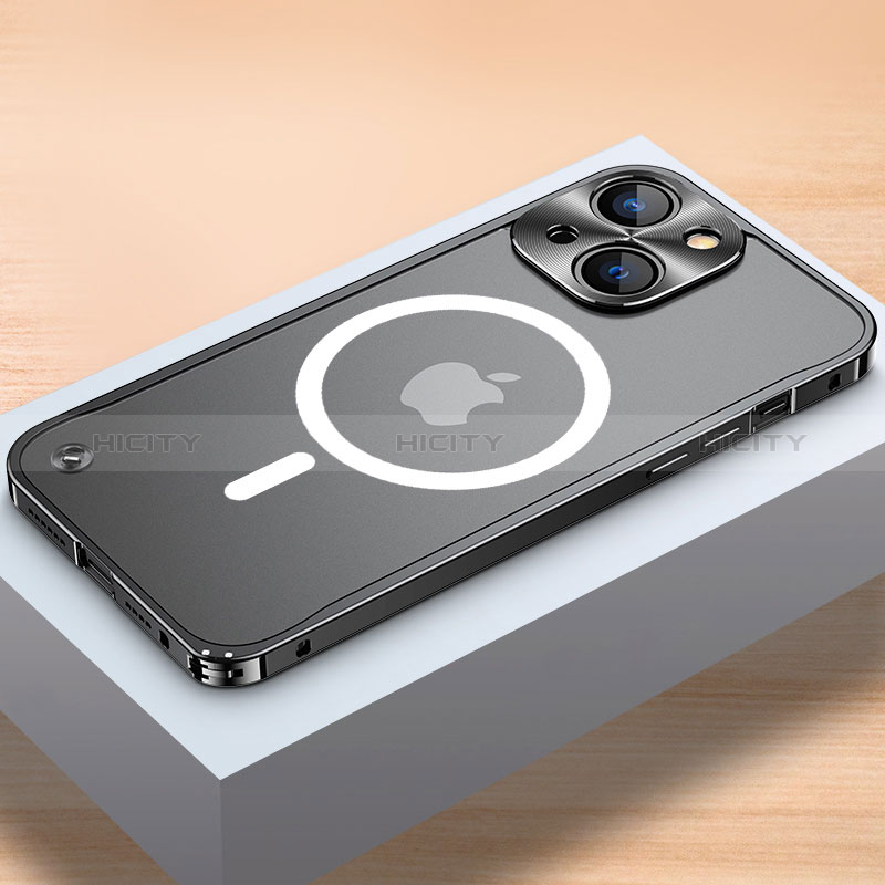 Custodia Lusso Metallo Laterale e Plastica Cover con Mag-Safe Magnetic QC1 per Apple iPhone 13