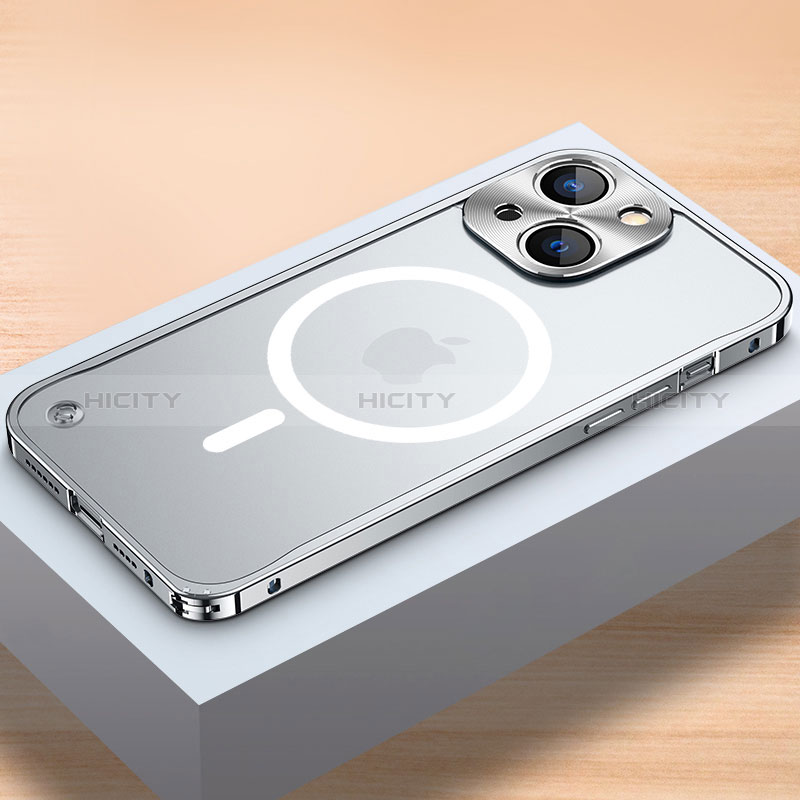 Custodia Lusso Metallo Laterale e Plastica Cover con Mag-Safe Magnetic QC1 per Apple iPhone 14 Plus