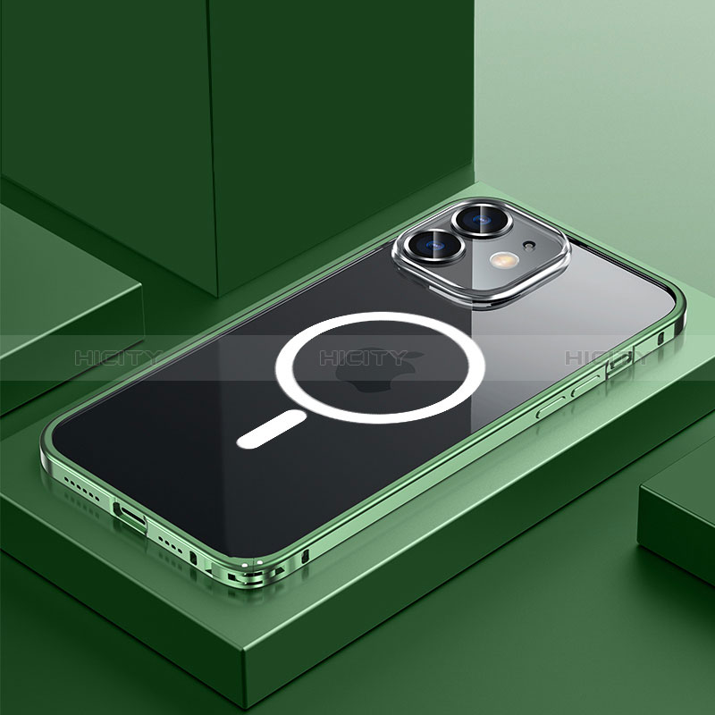 Custodia Lusso Metallo Laterale e Plastica Cover con Mag-Safe Magnetic QC3 per Apple iPhone 12